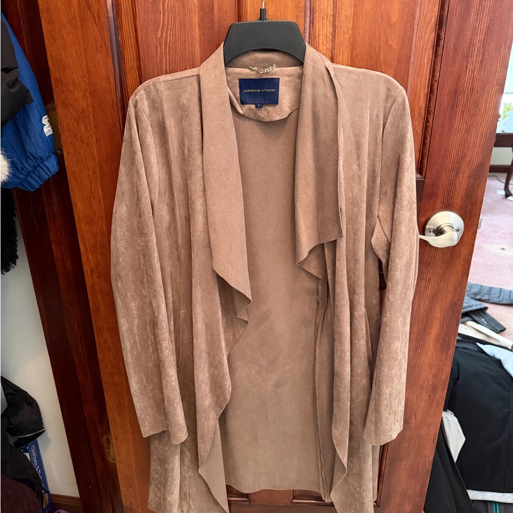 Blush/Brown Open Front Cardigan